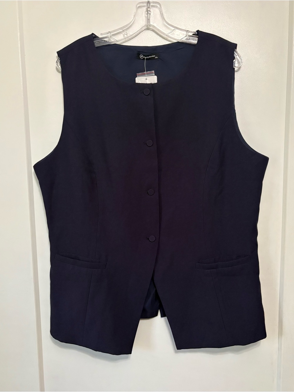 PRETTYGARDEN Navy Blue Suit Vest XXL NWT Women Sleeveless Button Down Waistcoat